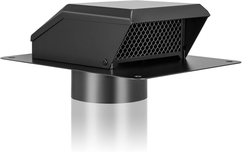 GROWNEER Roof Vent 4 Inch, Removable Roof Vent for Houses, Galvanized Steel Roof Exhaust Vent for Ventilation System-with Damper, Rainproof and Snowproof - Image 1
